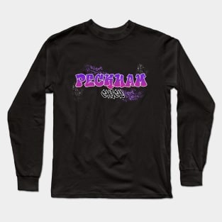 Peckham Chick I Graffiti Design I Neon Colors I Purple Long Sleeve T-Shirt